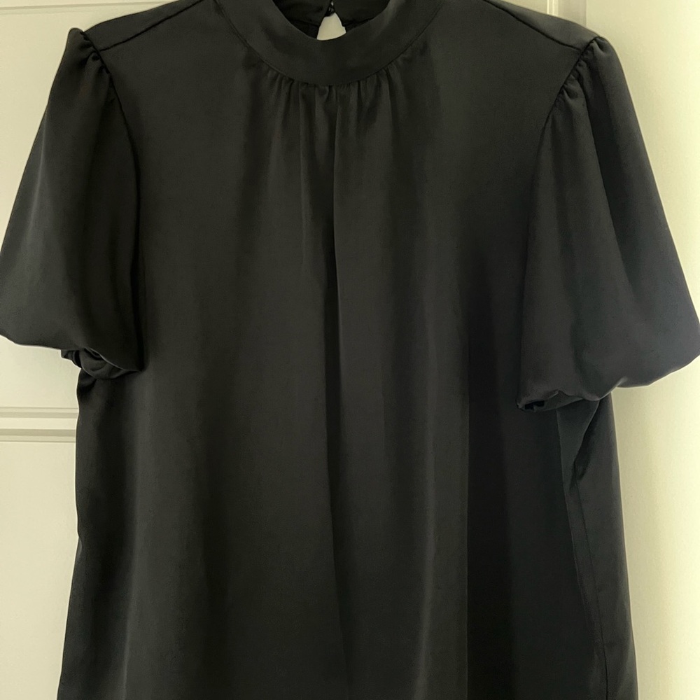 Worthington Black Puff Sleeve Blouse